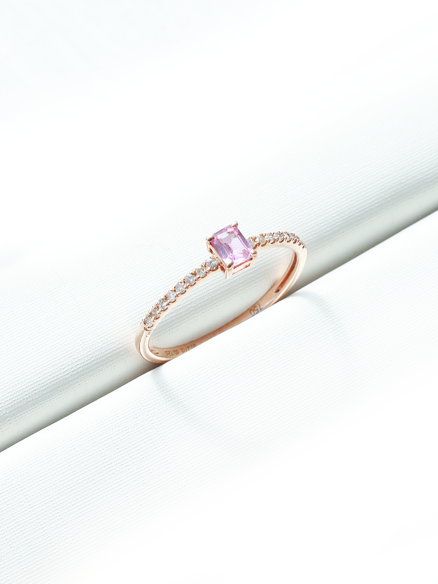 PINK CRYSTAL WITH DIAMOND RING