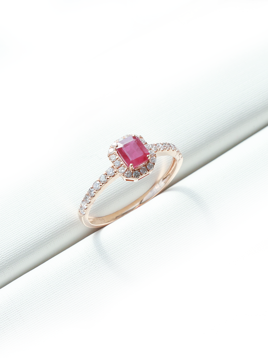 RUBY WITH DIAMOND RING